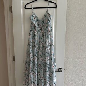 Trixxi Light Blue Floral Maxi Dress